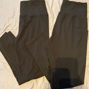 Black High-Waisted Leggings XL